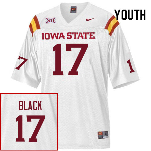 Youth #17 Iowa State Cyclones College Football Jerseys Stitched Sale-White - Click Image to Close